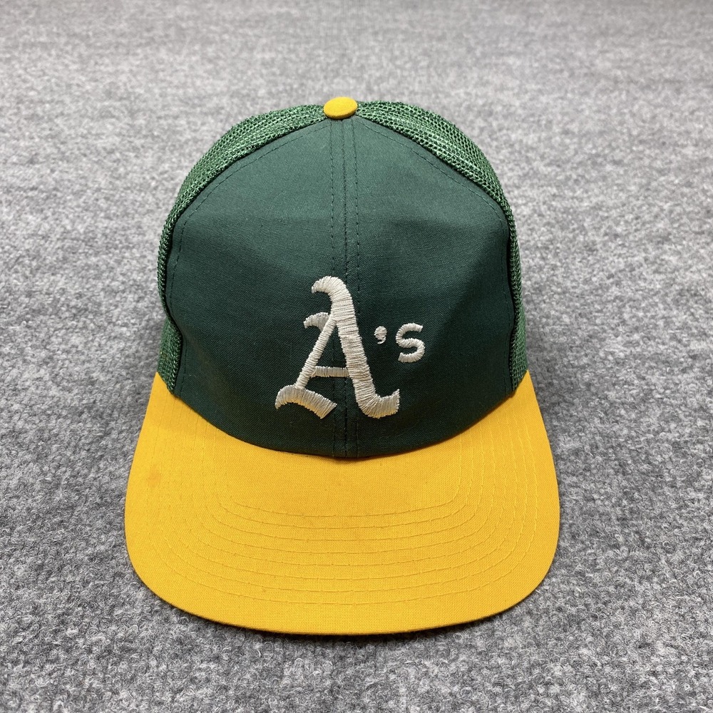 Vintage Oakland Athletics Hat Cap Snap Back Mens Green MLB Baseball Trucker
